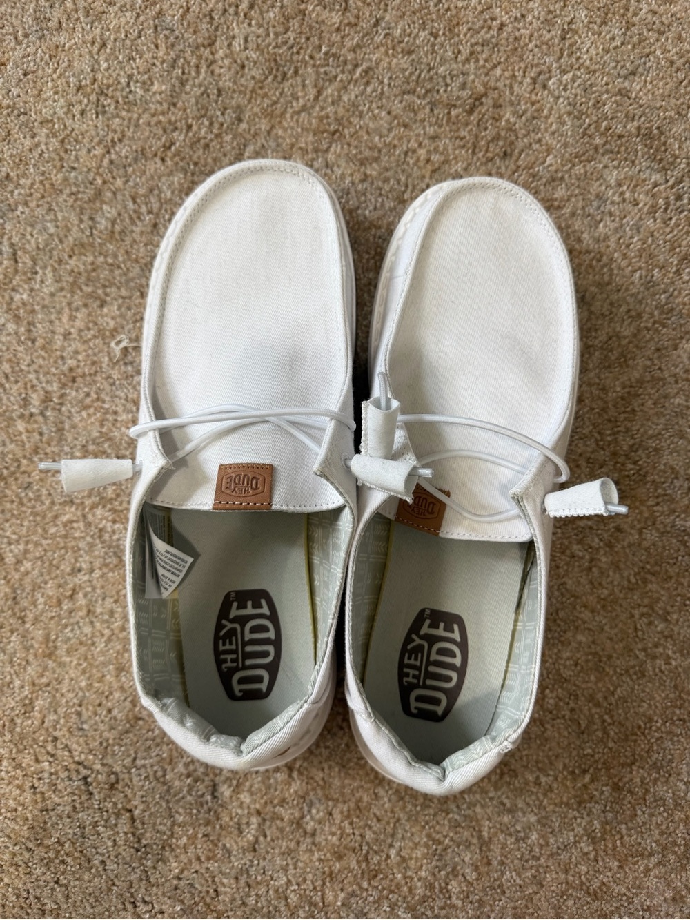 Hey Dude Women’s White Canvas Slip-On Shoes